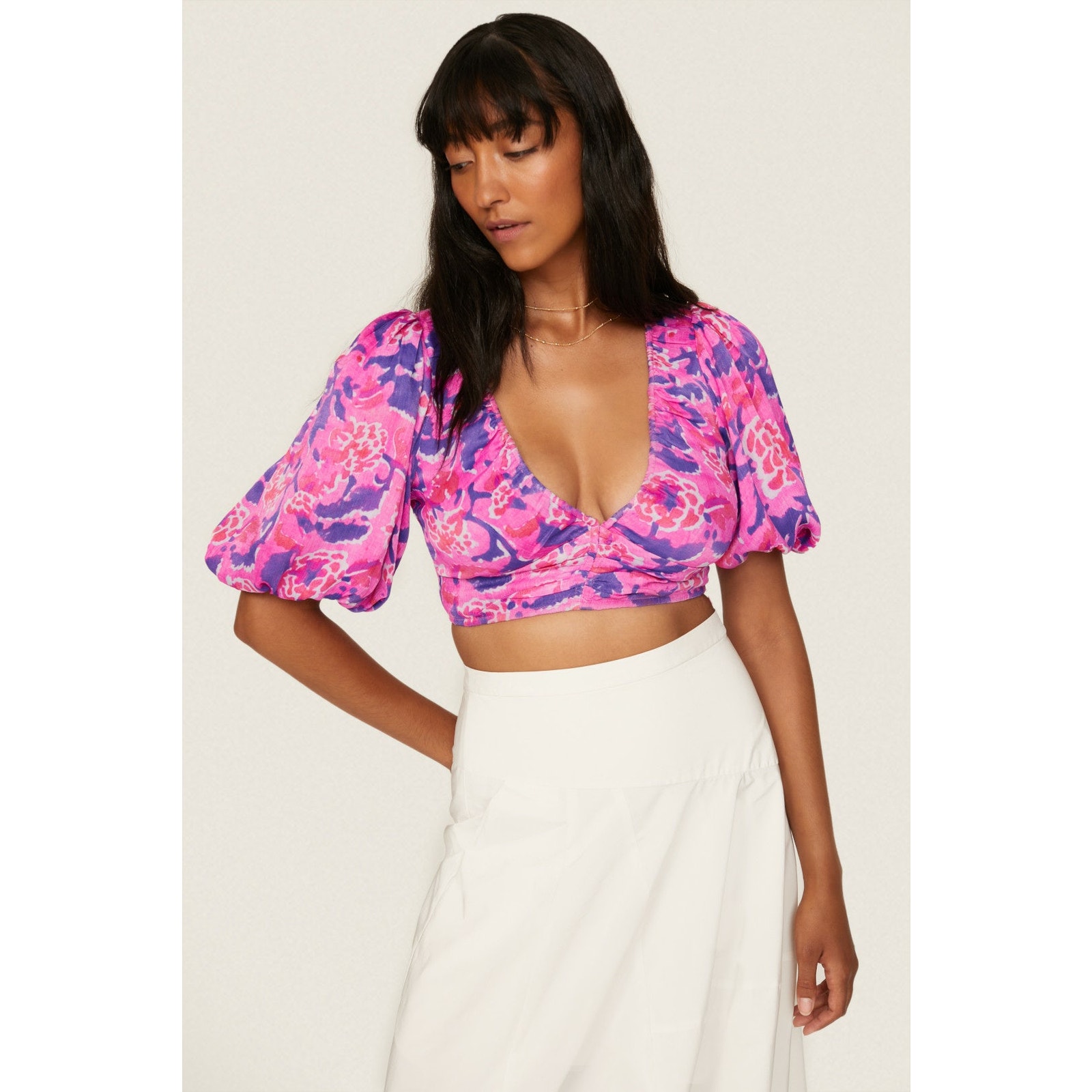 Rococo Sand Vibrant Floral Top - Size Small